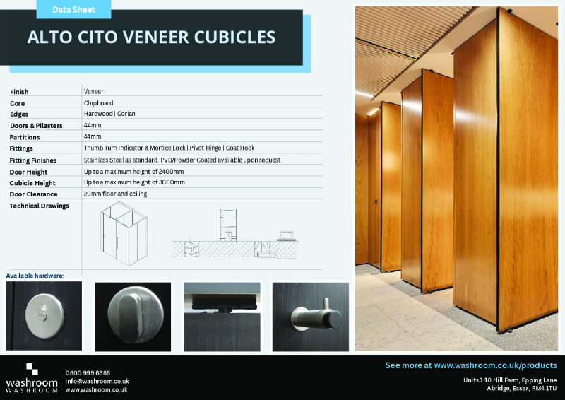 Alto Cito Veneer Cubicles -Data Sheet