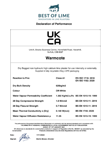 Warmcote DoP