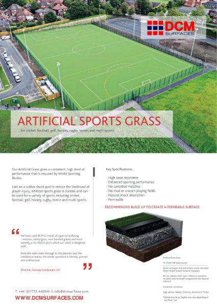 Data Sheet - Artificial Grass: Sports