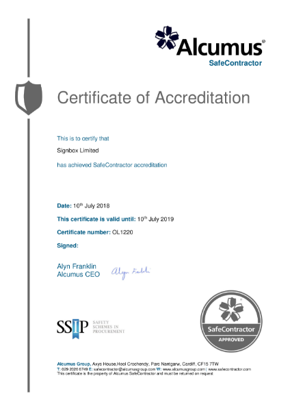 Safecontractor certification
