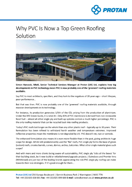 Why PVC Is Now a Top Green Roofing Solution