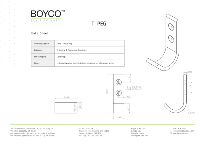 T-Peg data sheet