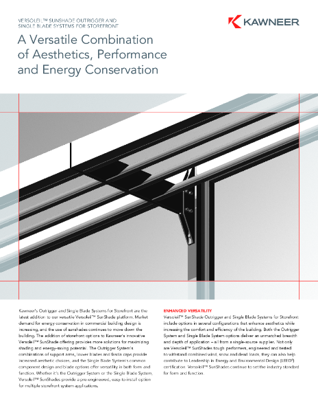 Versoleil® SunShade - Outrigger and Single Blade System for Storefront - Flyer