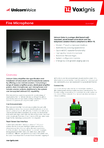 VIUV-FMC - Fire Microphone Datasheet