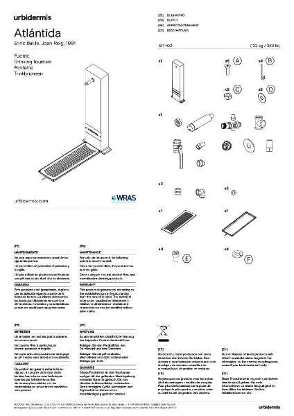 Atlantida Drinking Fountain Assembly Instructions