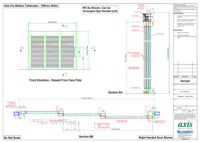 Axis Flo-Motion Telescopic - 100mm stiles (PDF) V4