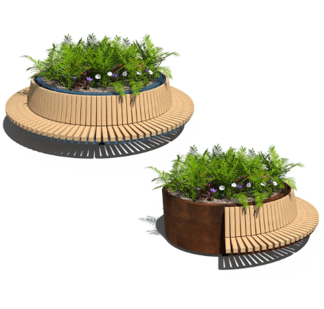 XL Series Metal Planter Seat - Circular Planter/ Seating System