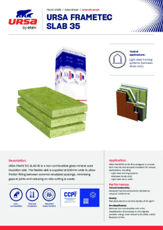 URSA FRAMETEC SLAB 35 - Datasheet