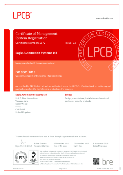 ISO 9001:2015 - Eagle Automation Systems Ltd - Quality Management System