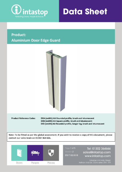 Aluminium Door Edge Guard Data Sheet