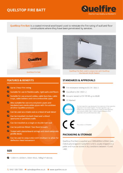 Product Data Sheet - QB50 QuelStop Fire Batt