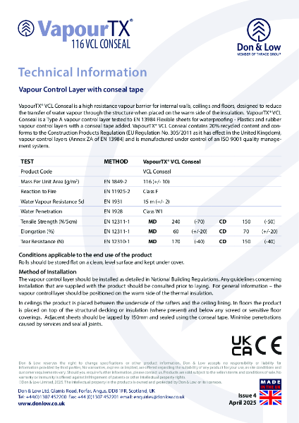 VCL116 Conseal Datasheet Issue 4 April 2025