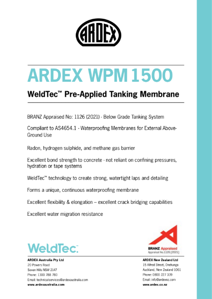 WeldTec™ ARDEX WPM 1500
