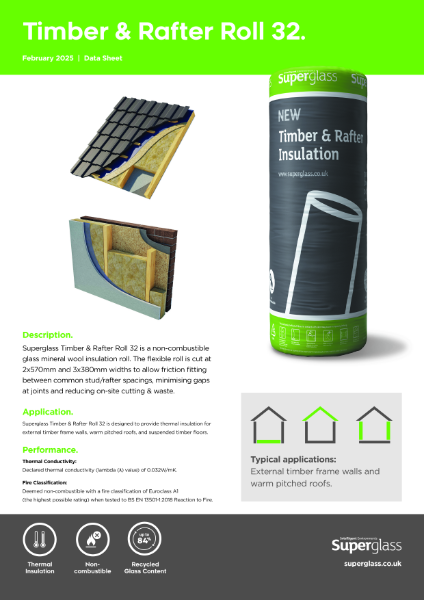 Superglass Timber & Rafter Roll 32 - Datasheet