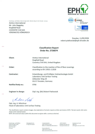 EPH Test Certificate