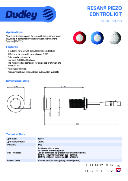 15776 RESAN PIEZO CONTROLS – Product Data Sheet