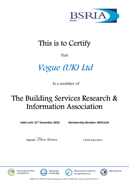 BSIRA 2020 Certificate