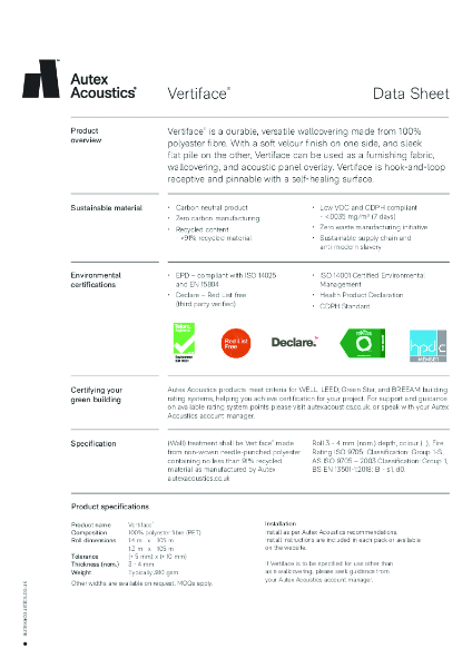 Vertiface Datasheet