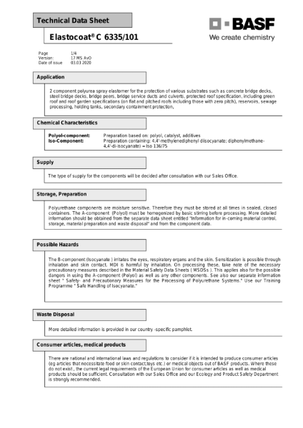 Elastocoat C Technical Data Sheet