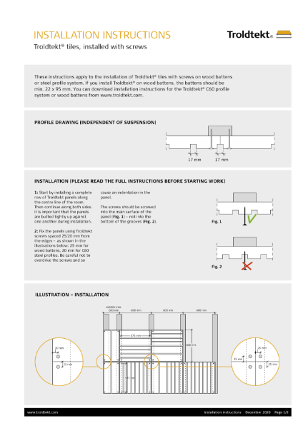 Tiles installation instructions