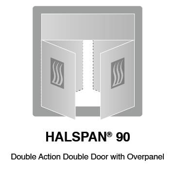 HALSPAN® 90 Fire Rated Interior Grade Door Blanks - Double Acting Double Doors With Overpanel