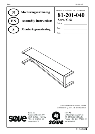 Monteringsanvisning 81-201-040
