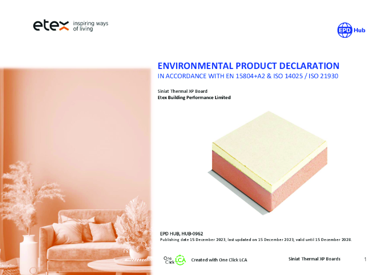 EPD - Siniat Thermal XP Board