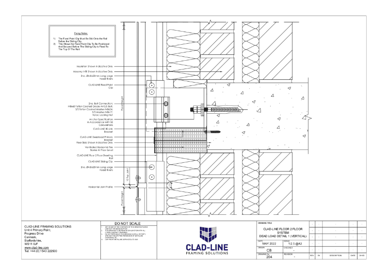 CL-F2F-Dead Load (vertical) Technical Drawing