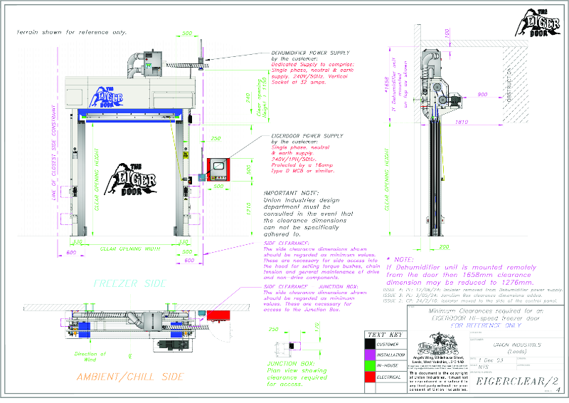 Eiger door Clearance drawing