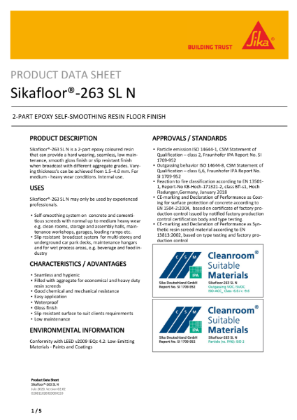 Product Data Sheet - Sikafloor 263 SLN