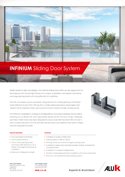 AluK Infinium Sliding Door System Datasheet