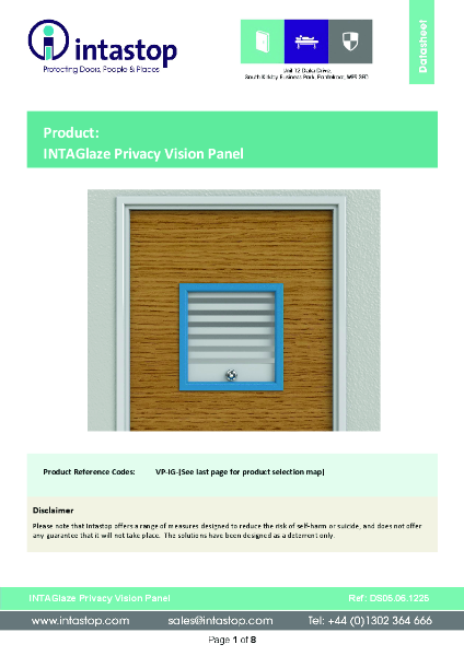 Data Sheet - INTAGlaze Privacy Vision Panel