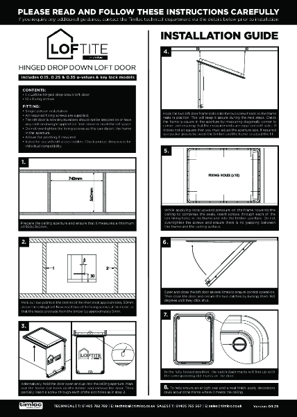 Loftite | Hinged Drop Down Loft Door - Installation Guide
