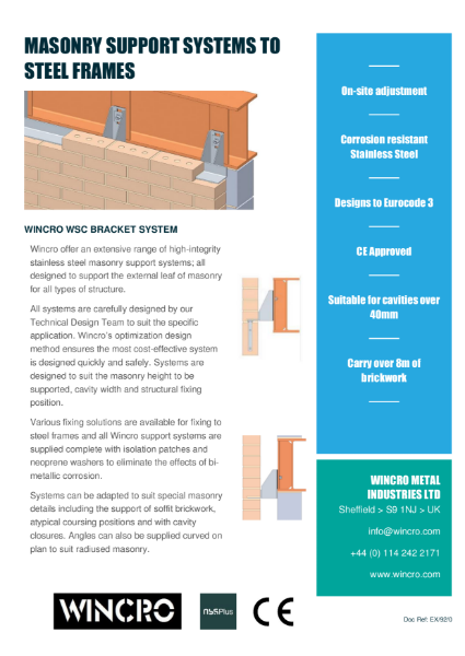 Brick Support System for Steel Frames