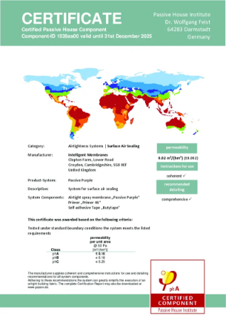 Certified Passive House Componet