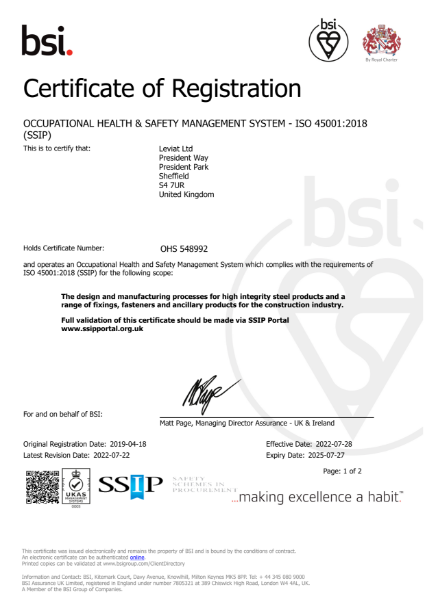 Occupational Health and Safety Management System - ISO 45001