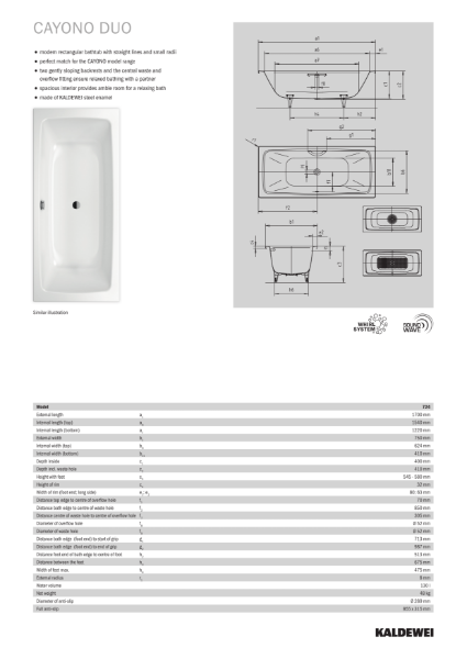 2724_724_Cayono Duo_Technical Data Sheet