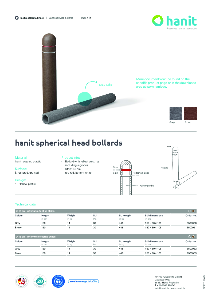 hanit Spherical Head Bollard Datasheet
