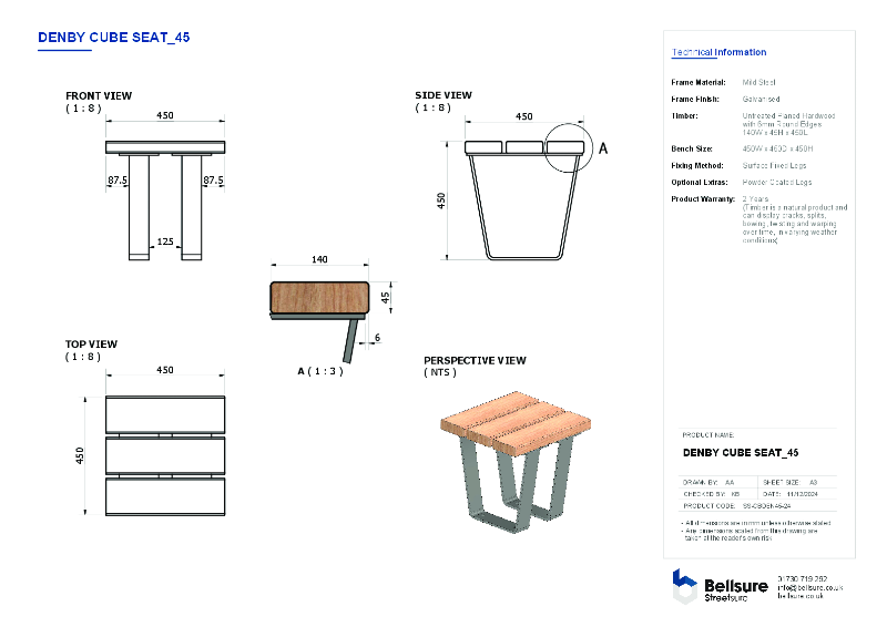 Denby Cube Seat Datasheet