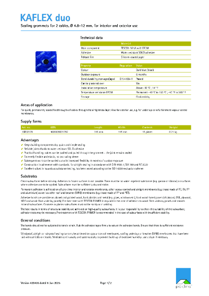 Kaflex Duo Technical Datasheet