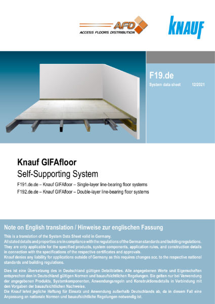 Knauf GIFAfloor - Self-Supporting System