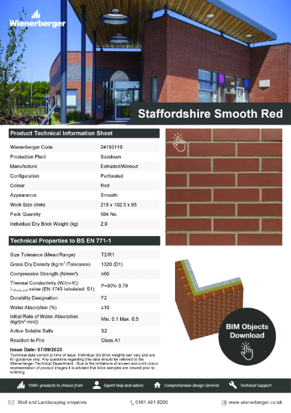 Staffordshire Smooth Red Data Sheet