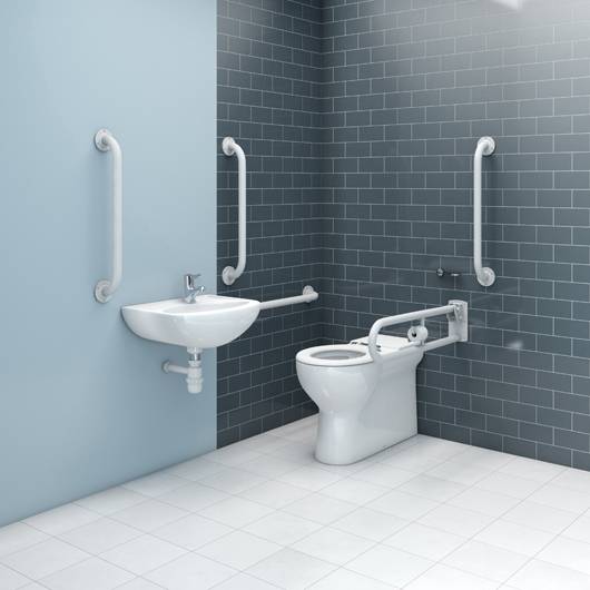 Atlas Rimless DeLuxe Back to Wall DocM Pack Right Hand 40cm Basin - Document M Compliant Pack