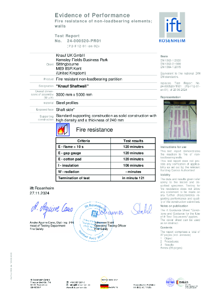 Fire Test Report - SW-CT-92-092-6-3x15-FP-25(5m) (S-L) - FTR