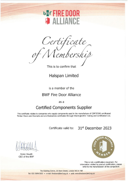 Member of BWF Fire Door Alliance