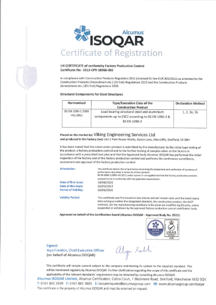ISOQAR Certificate of registration 