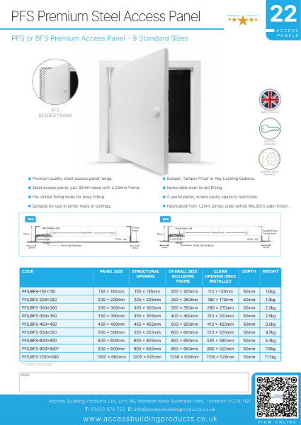 PFS Premium Steel Access Panel