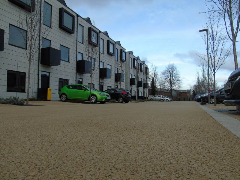 Ulticolour asphalt Modern Housing Develeopment, Salford