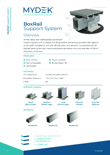 Data Sheet - BoxRail Decking Support System