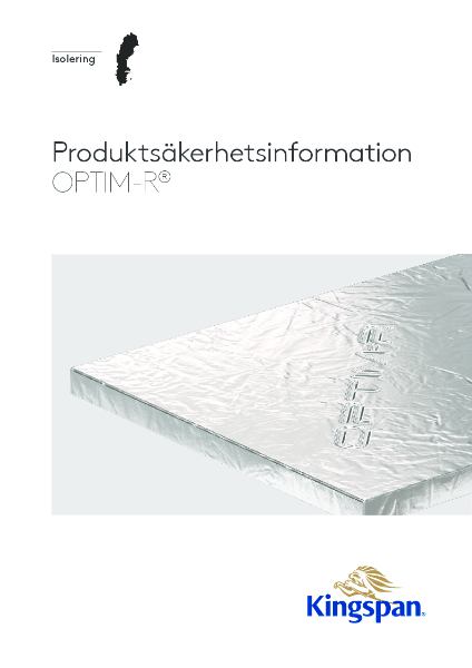 OPTIM-R® Produktsäkerhetsinformation | Kingspan Insulation AB | Lattira ...